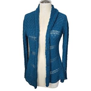 Wooden Ships Teal Open Cardigan S/M